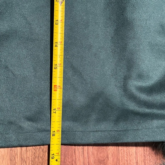 Shaci NWT Teal Size Medium Riley Vegan Suede Jacket Faux Fur Glam Y2K Statement - Picture 7 of 7
